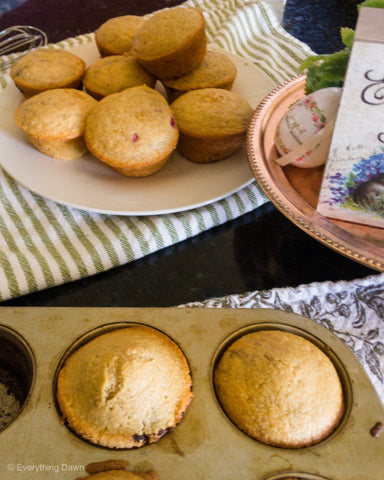 muffins in pan and on white plate