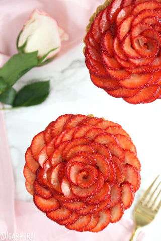 Strawberry Rose Tarts by Sugar Hero