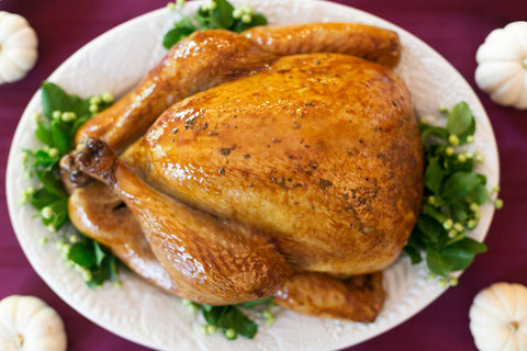 Roasted turkey with Greenery Surrounding