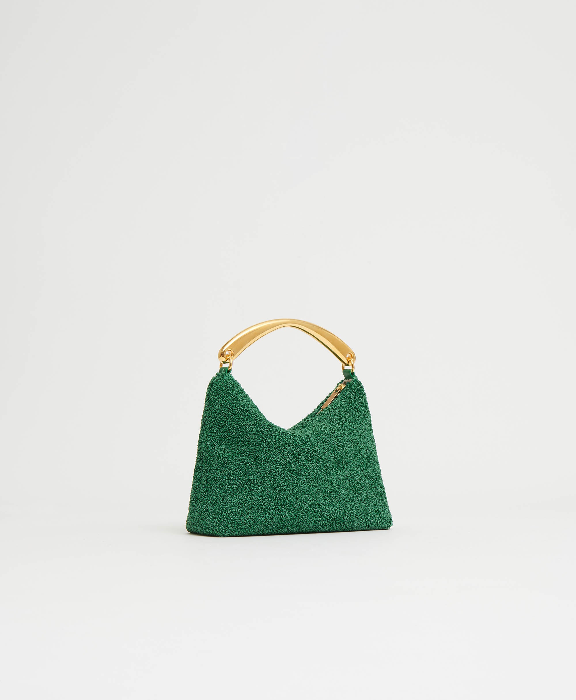 Metal Handle Hera - Leaf Textured Raffia