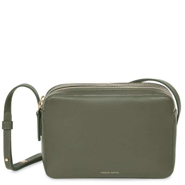 Mansur Gavriel Double Zip Crossbody In Leaf