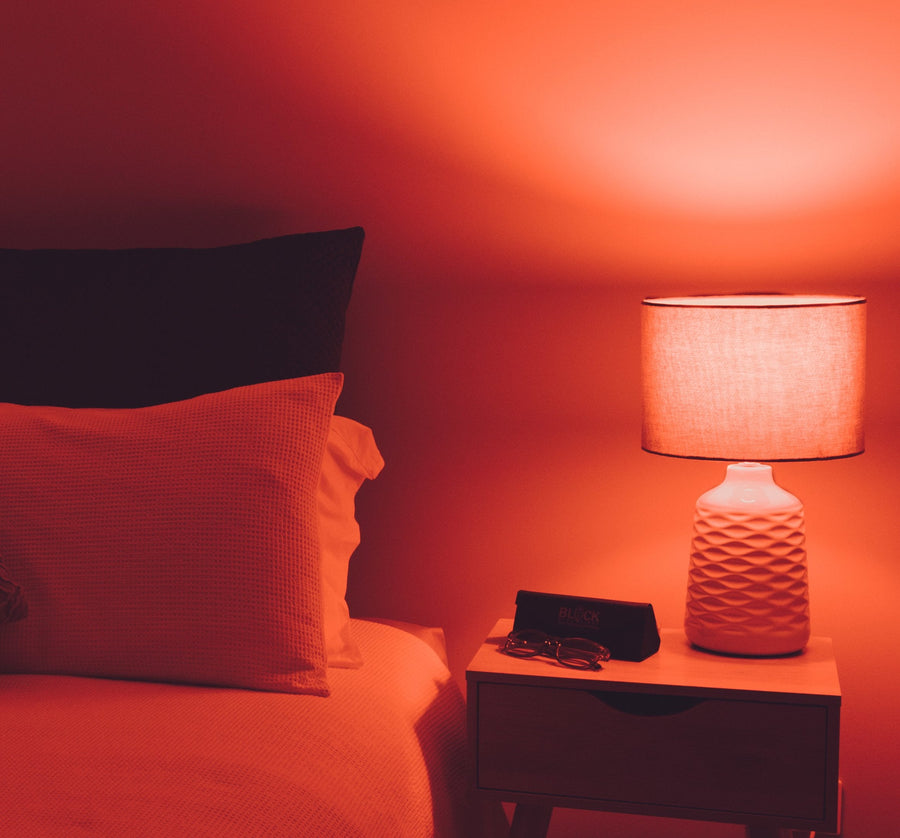 red light bedside lamp