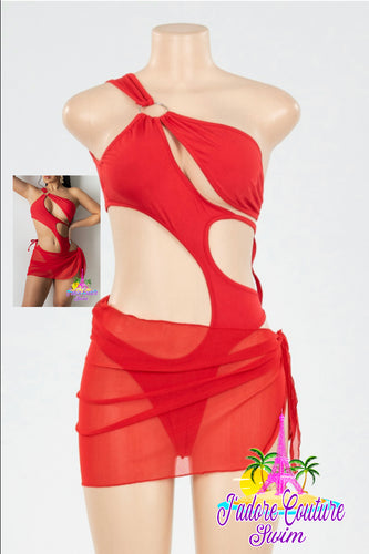 Two-piece swimsuit Louis Vuitton Red size 38 FR in Synthetic - 23826023