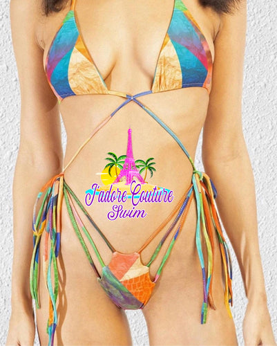 Multicolored Louis Vuitton 2 piece Bikini – J'adore Couture Swim