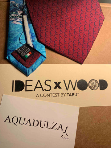 Luxury silk tie Aquadulza Tabu partnership