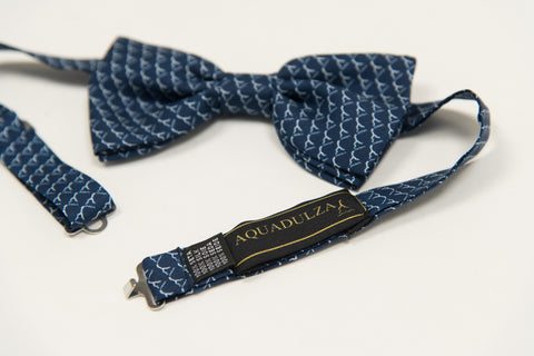 Pure silk blue bow tie Aquadulza