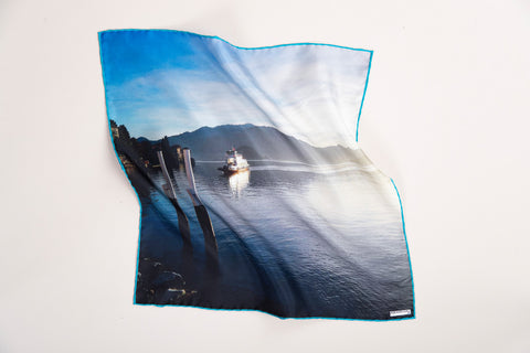 Como Lake silk foulard made Italy Aquadulza