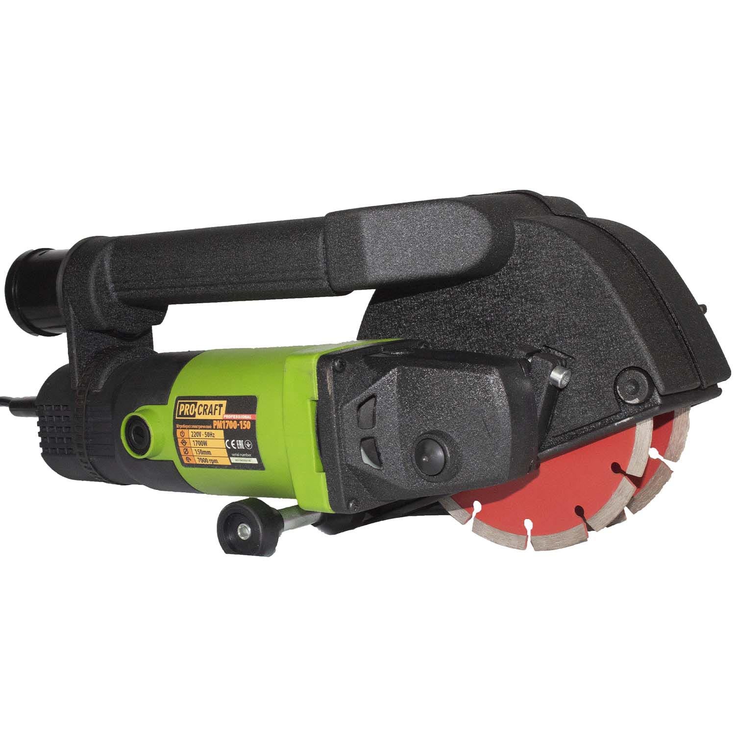 Freza canelat pentru taiere beton Procraft PM1700-150, 1700W, 7000RPM, discuri 150mm