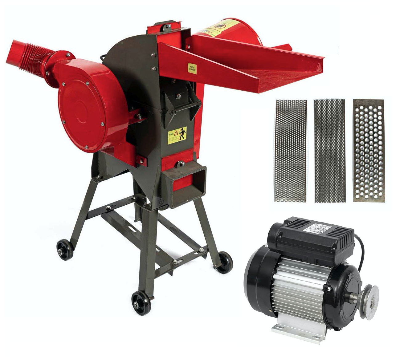 Set Moara cereale si tocator resturi vegetale cu turbina (2 in 1) Micul Fermier OH-350T, 500Kg/h, 220V, motor 3Kw inclus