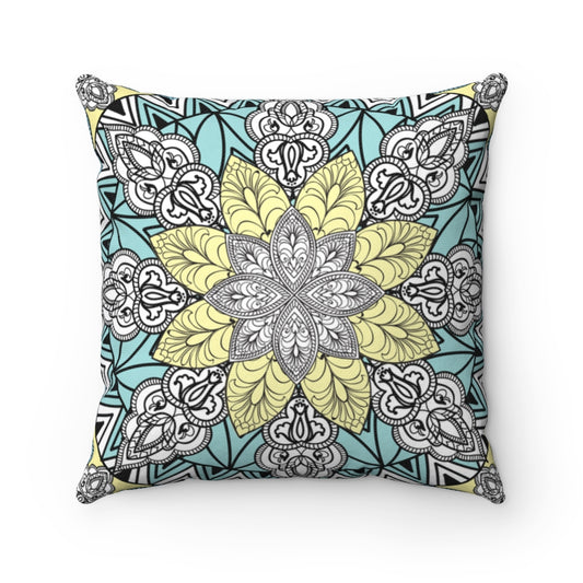 Abstract Spun Polyester Square Pillow