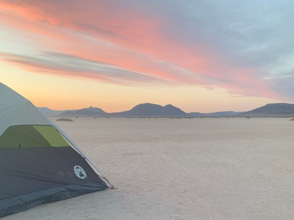 Empty desert camping.