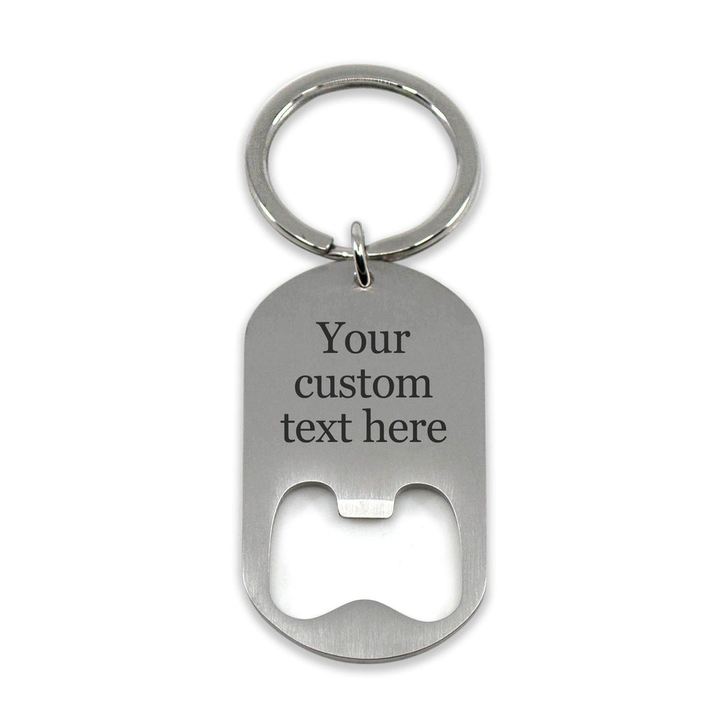 Custom engraved bottle opener keyring 