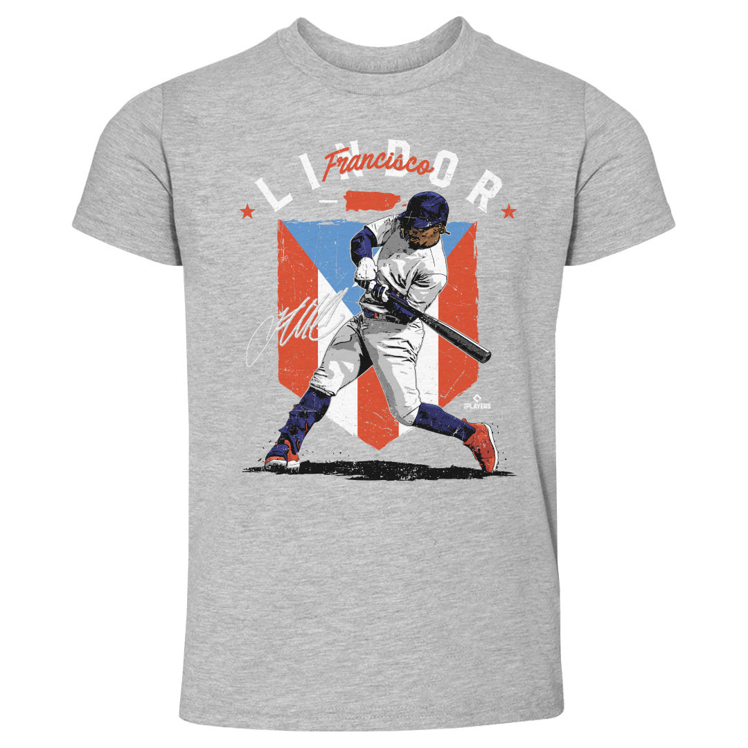 Francisco Lindor Kids T-Shirt - Tri Ash - New York | 500 Level Major League Baseball Players Association (MLBPA)