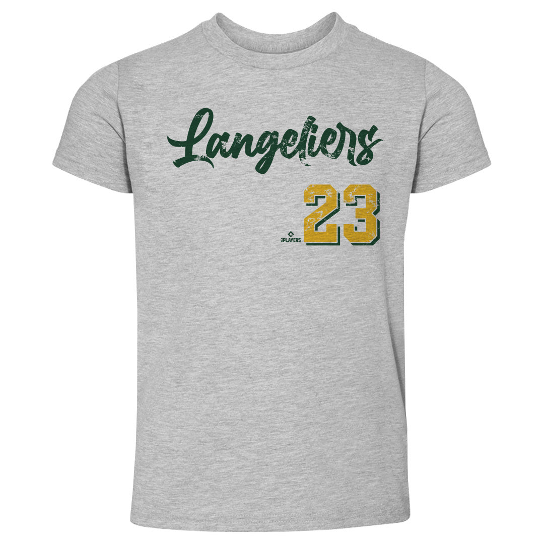 MLB Productions Youth Shea Langeliers Green Oakland Athletics Player T-Shirt Size: Large