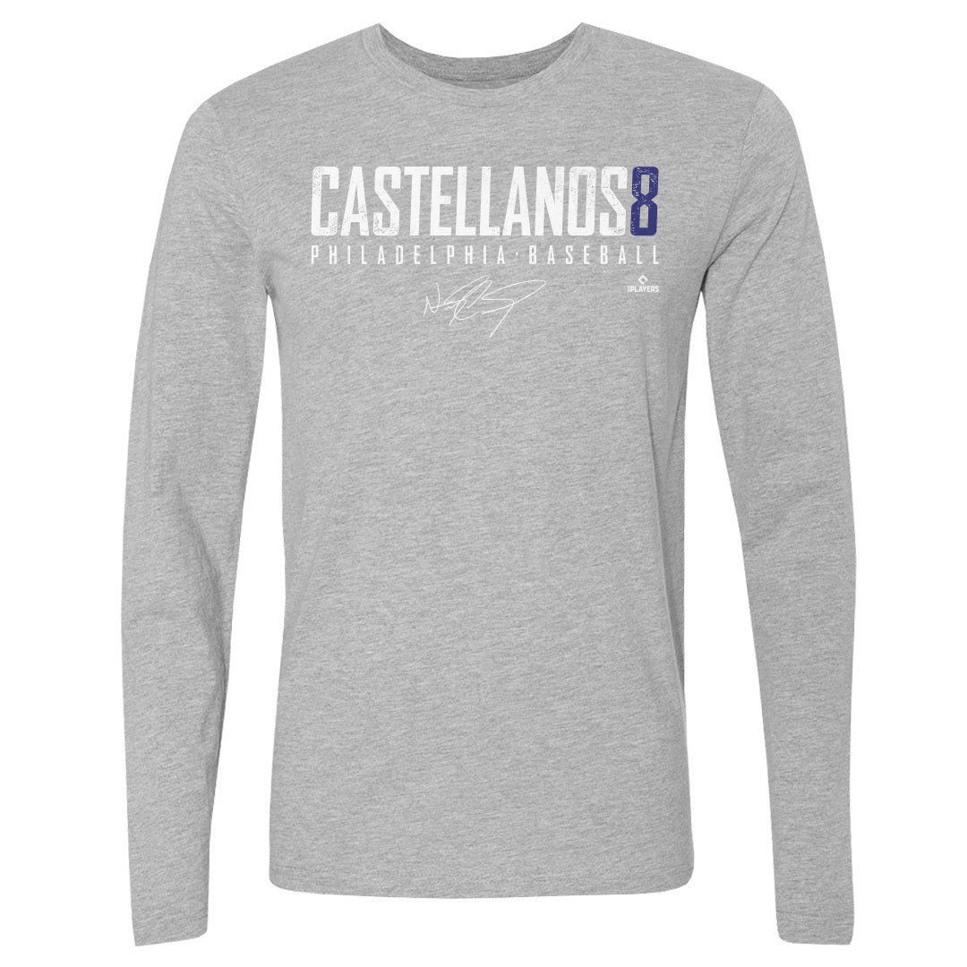 500LVL Nick Castellanos Kids T-Shirt - Philadelphia Baseball Nick Castellanos Philadelphia Grunge Wht