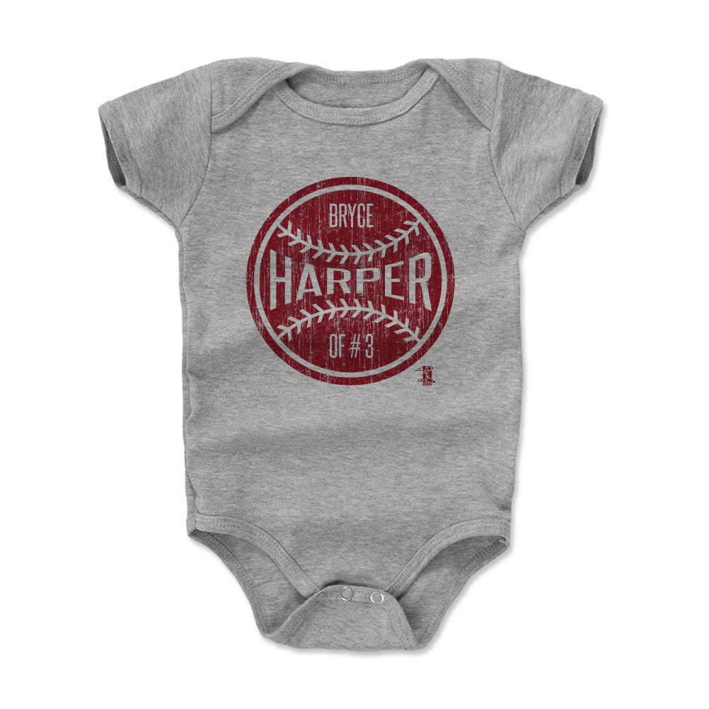 Philadelphia Phillies Bryce Harper Kids Toddler T-Shirt - Heather Gray - Philadelphia | 500 Level Major League Baseball Players Association (MLBPA)