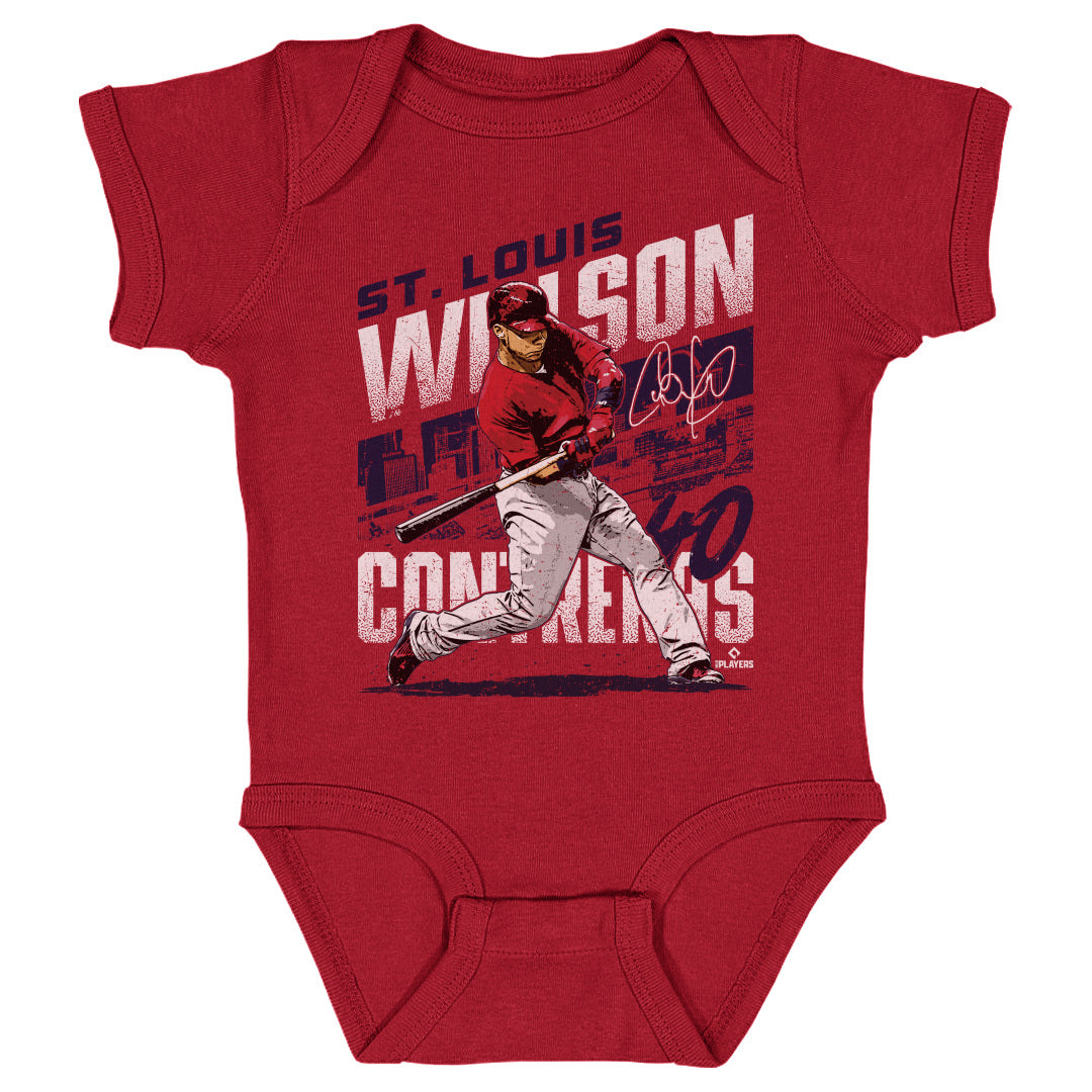 Willson Contreras Men's Cotton T-Shirt - Heather Gray - St. Louis | 500 Level Major League Baseball Players Association (MLBPA)