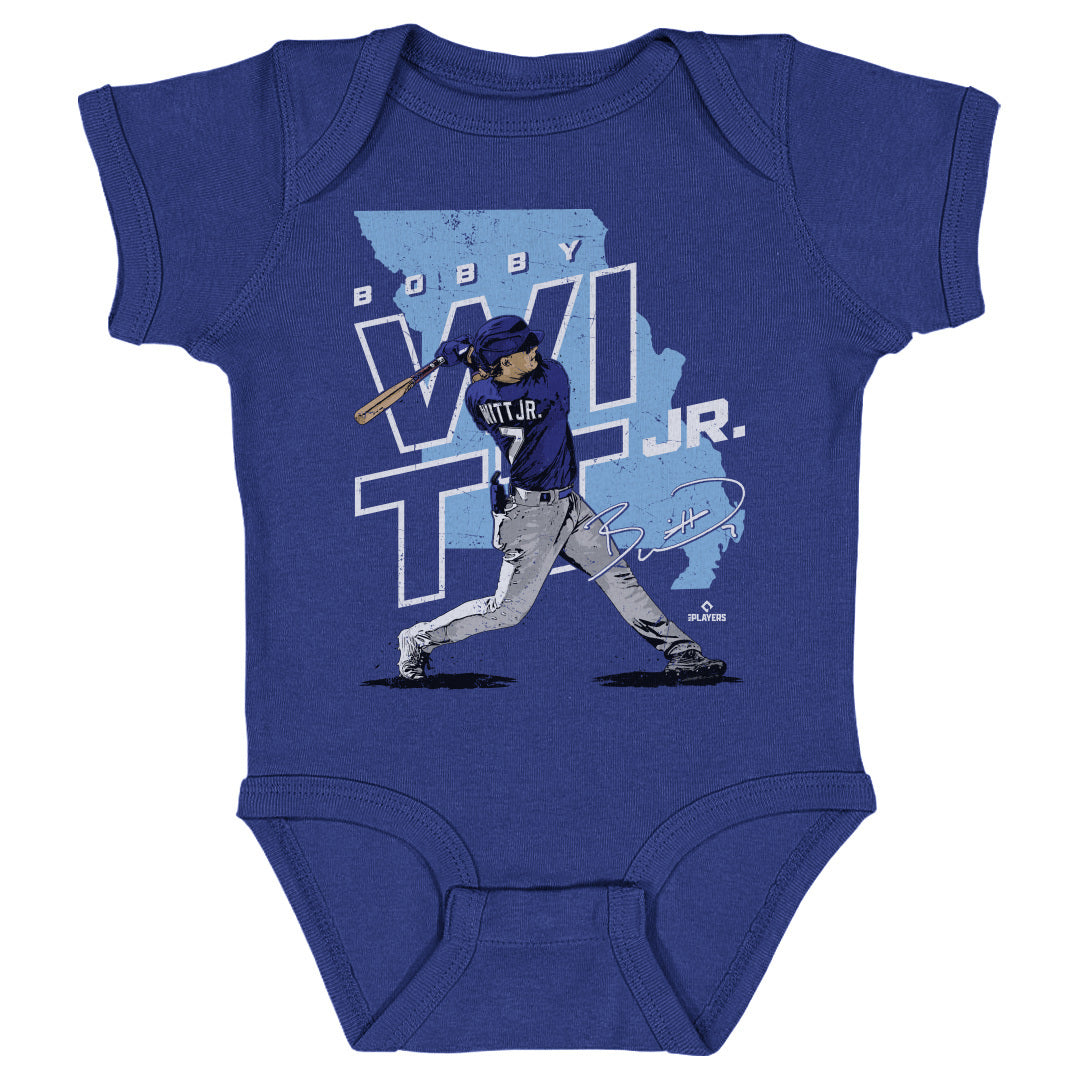 Bobby Witt Jr. Kids T-Shirt - Tri Royal - Kansas City | 500 Level Major League Baseball Players Association (MLBPA)