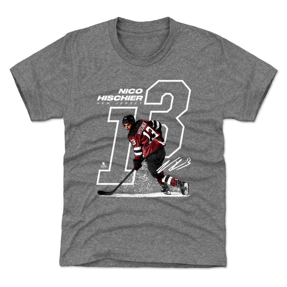 Nico Hischier Youth Shirt | New Jersey Hockey Kids T-Shirt | 500 Level ...