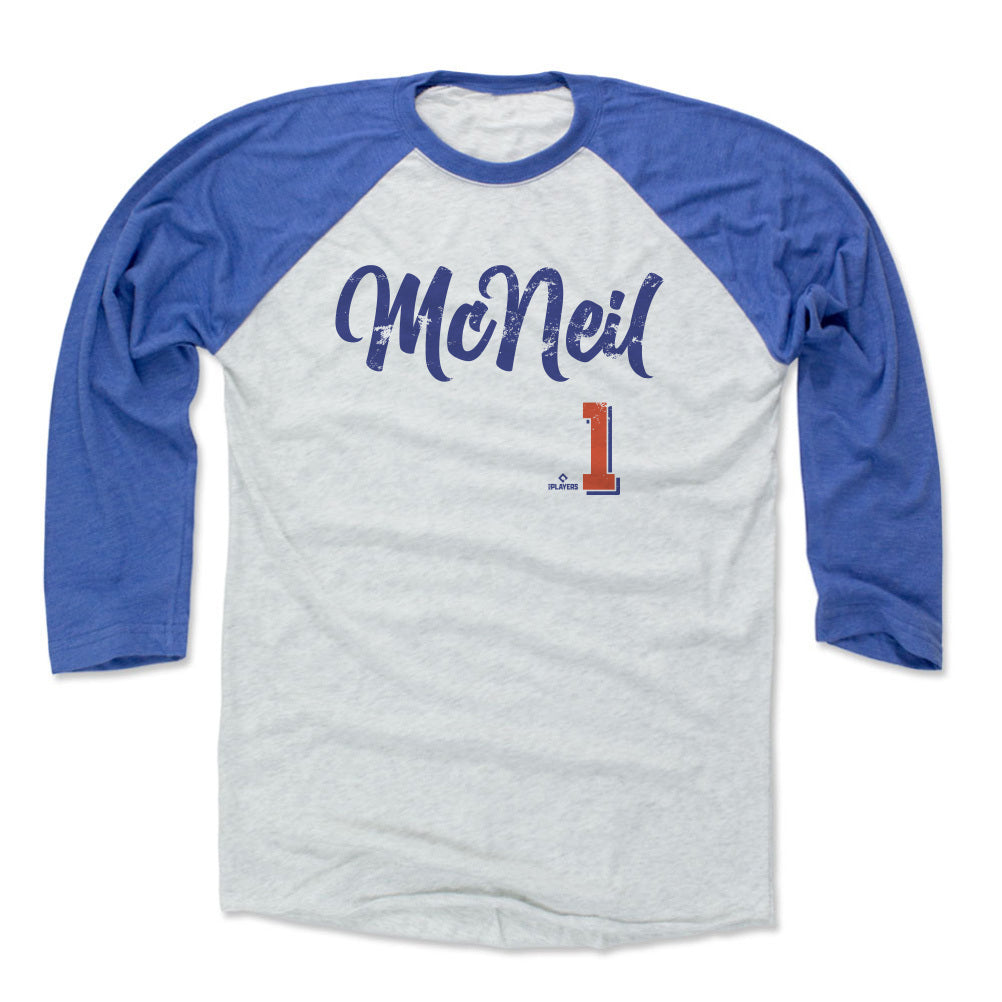 Jeff McNeil Men's Crewneck Sweatshirt - Heather Gray - New York | 500 Level Major League Baseball Players Association (MLBPA)