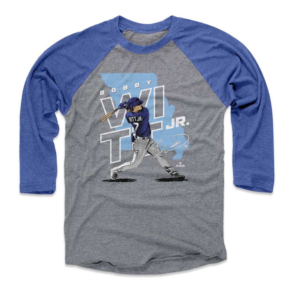 Kansas City Royals Bobby Witt Jr. Men's Crewneck Sweatshirt - Heather Gray - Kansas City | 500 Level Major League Baseball Players Association (MLBPA)