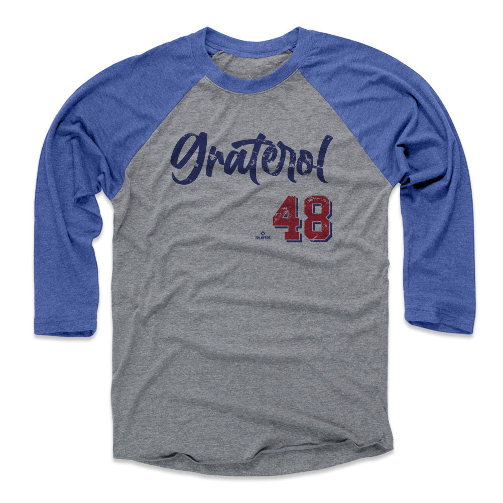 Brusdar Graterol Men's Cotton T-Shirt - Royal Blue - Los Angeles | 500 Level Major League Baseball Players Association (MLBPA)