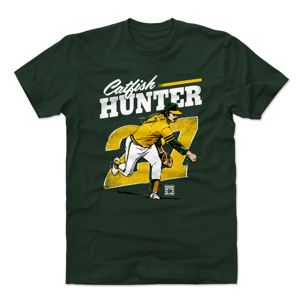 Catfish Hunter Men's Oakland Athletics Throwback Jersey - Gold