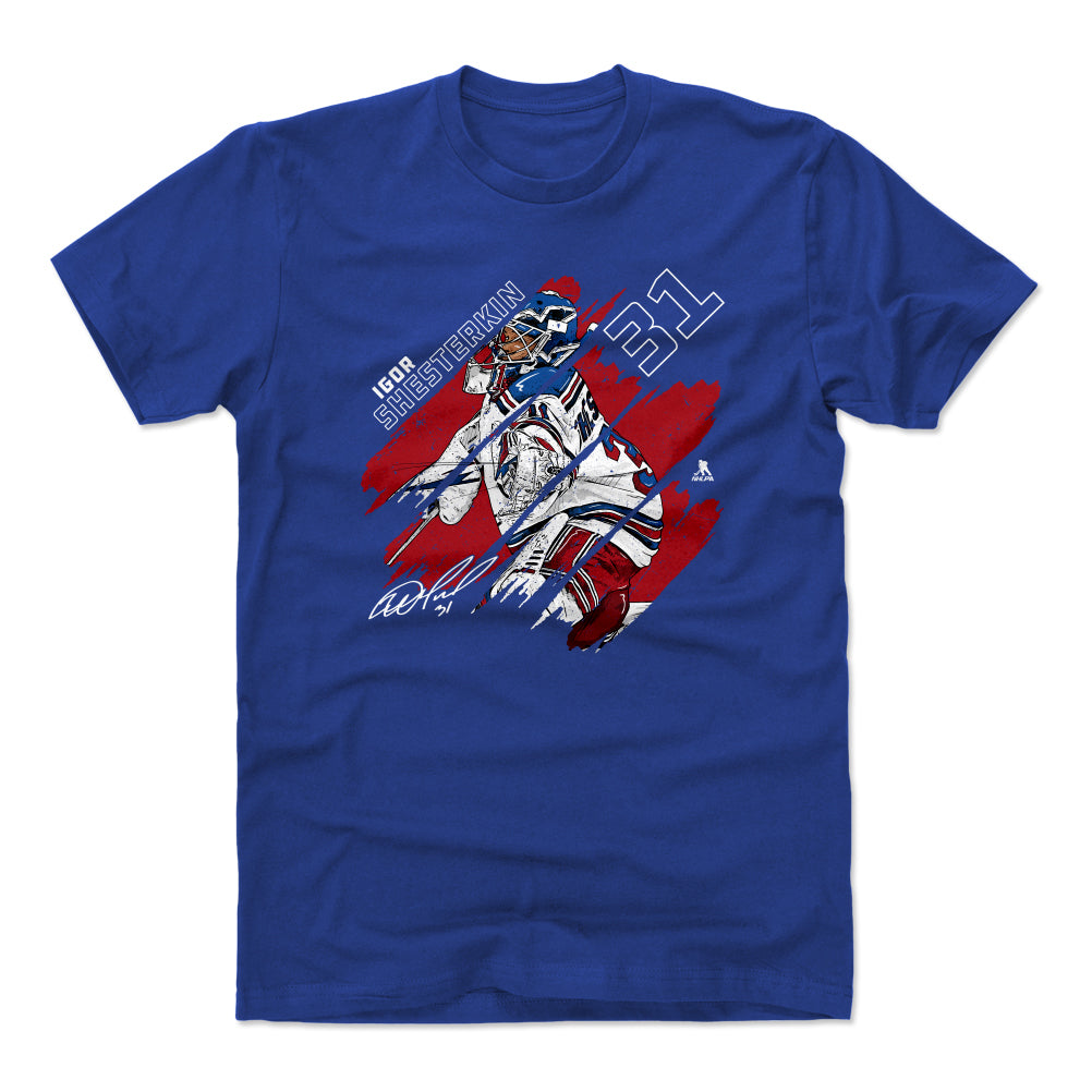 New York Rangers Igor Shesterkin Men's Cotton T-Shirt - Royal Blue - New York R | 500 Level