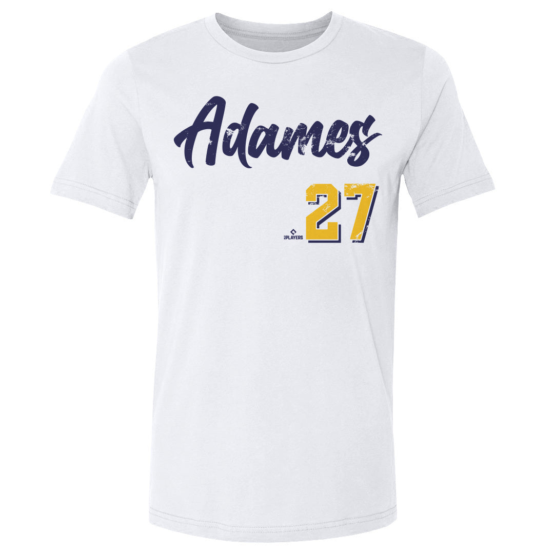 Willy Adames Milwaukee Brewers Women's Light Blue Roster Name & Number T- Shirt 