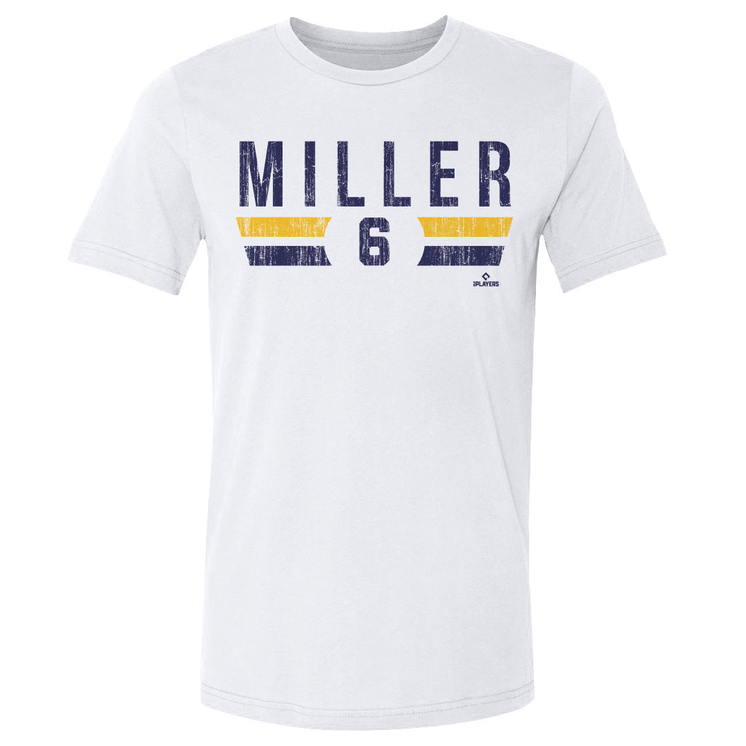 Willy Adames Men's Cotton T-Shirt - White - Milwaukee | 500 Level Major League Baseball Players Association (MLBPA)