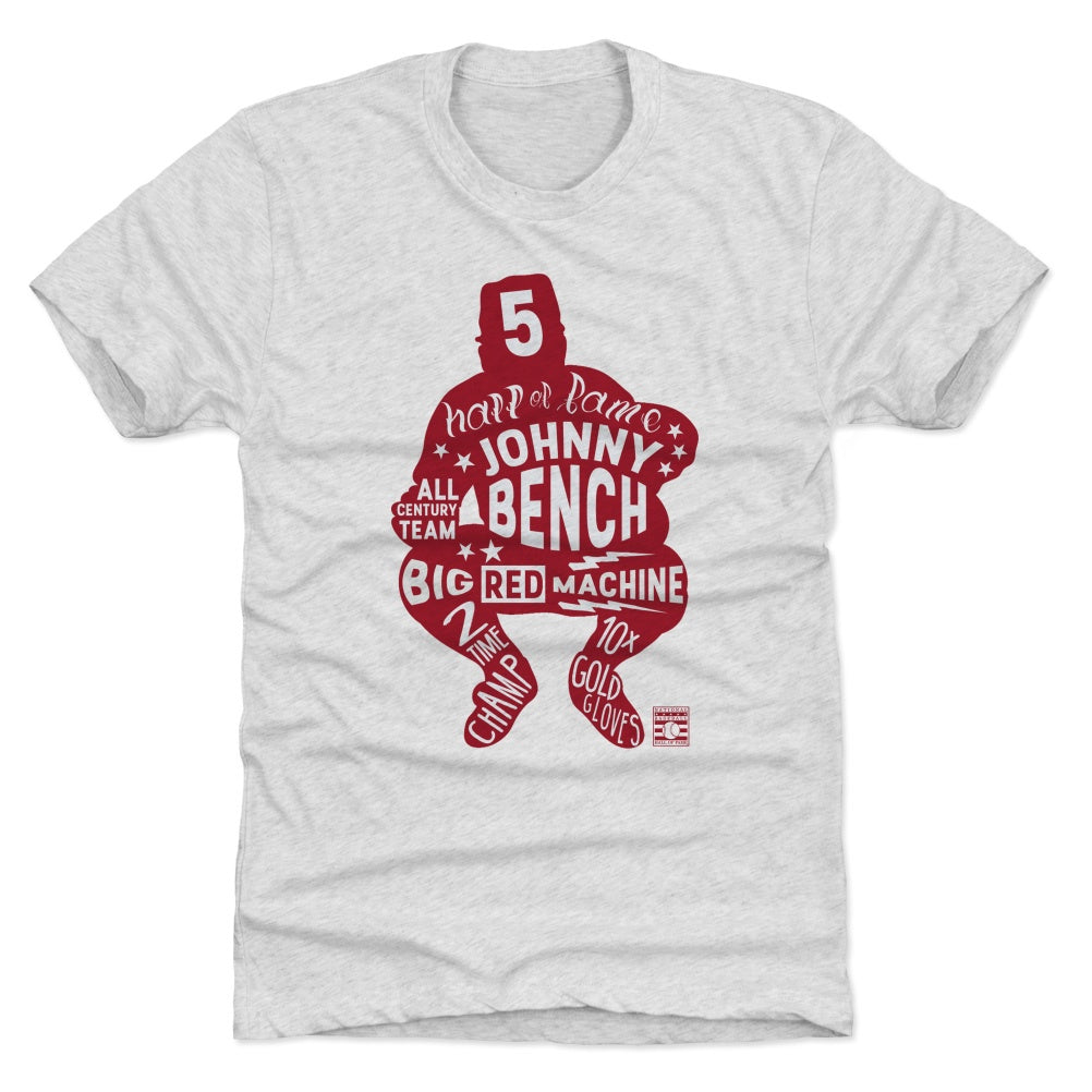 Johnny Bench Cincinnati Reds Men's Backer T-Shirt - Ash