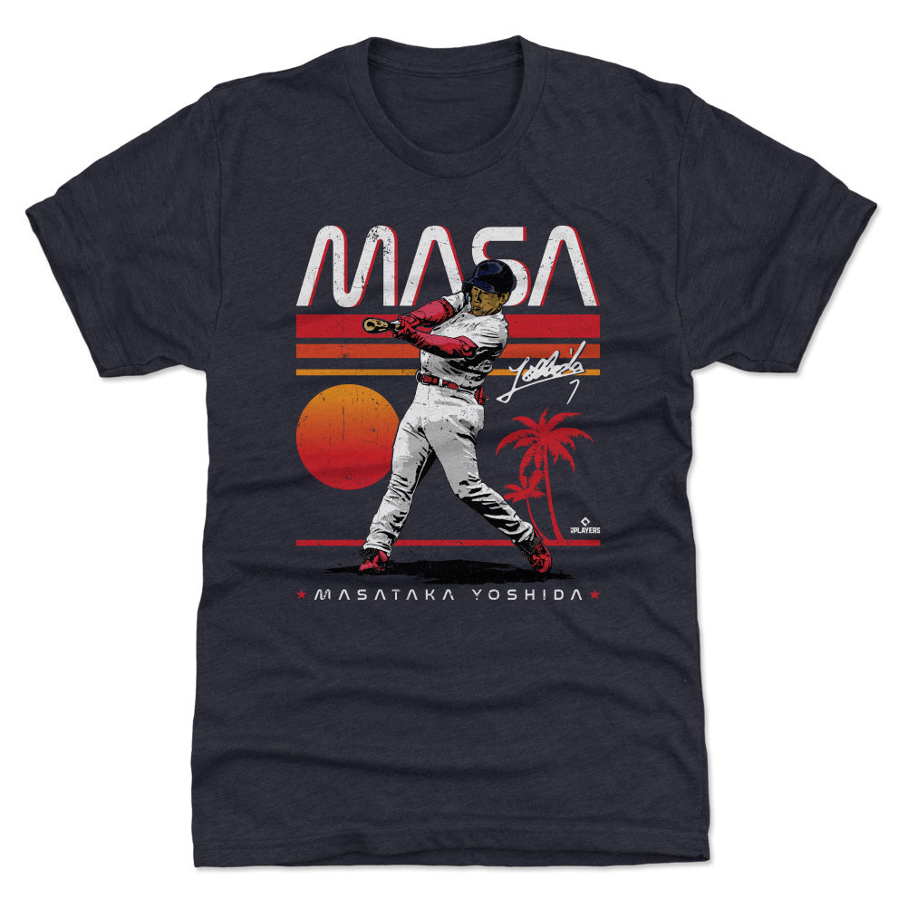 Mookie Betts Men's Premium T-Shirt - Tri Royal - Los Angeles | 500 Level Major League Baseball Players Association (MLBPA)