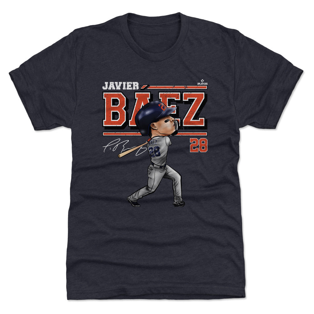 Detroit Tigers Javier Baez Men's Cotton T-Shirt - Heather Gray - Detroit | 500 Level Major League Baseball Players Association (MLBPA)