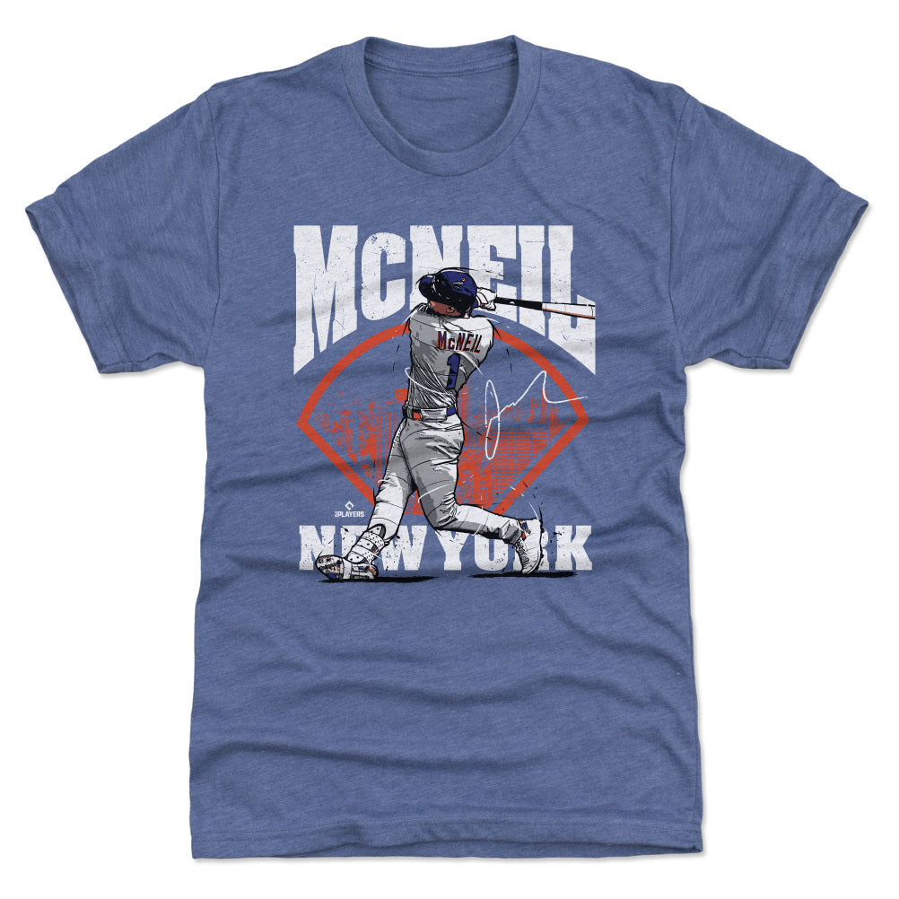 Jeff McNeil Men's Cotton T-Shirt - Royal Blue - New York | 500 Level Major League Baseball Players Association (MLBPA)