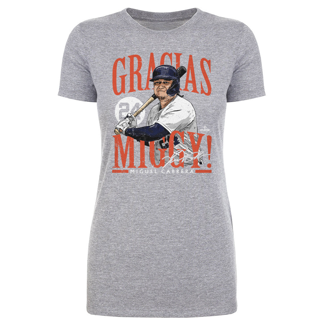 Detroit Tigers Javier Baez Men's Cotton T-Shirt - Heather Gray - Detroit | 500 Level Major League Baseball Players Association (MLBPA)