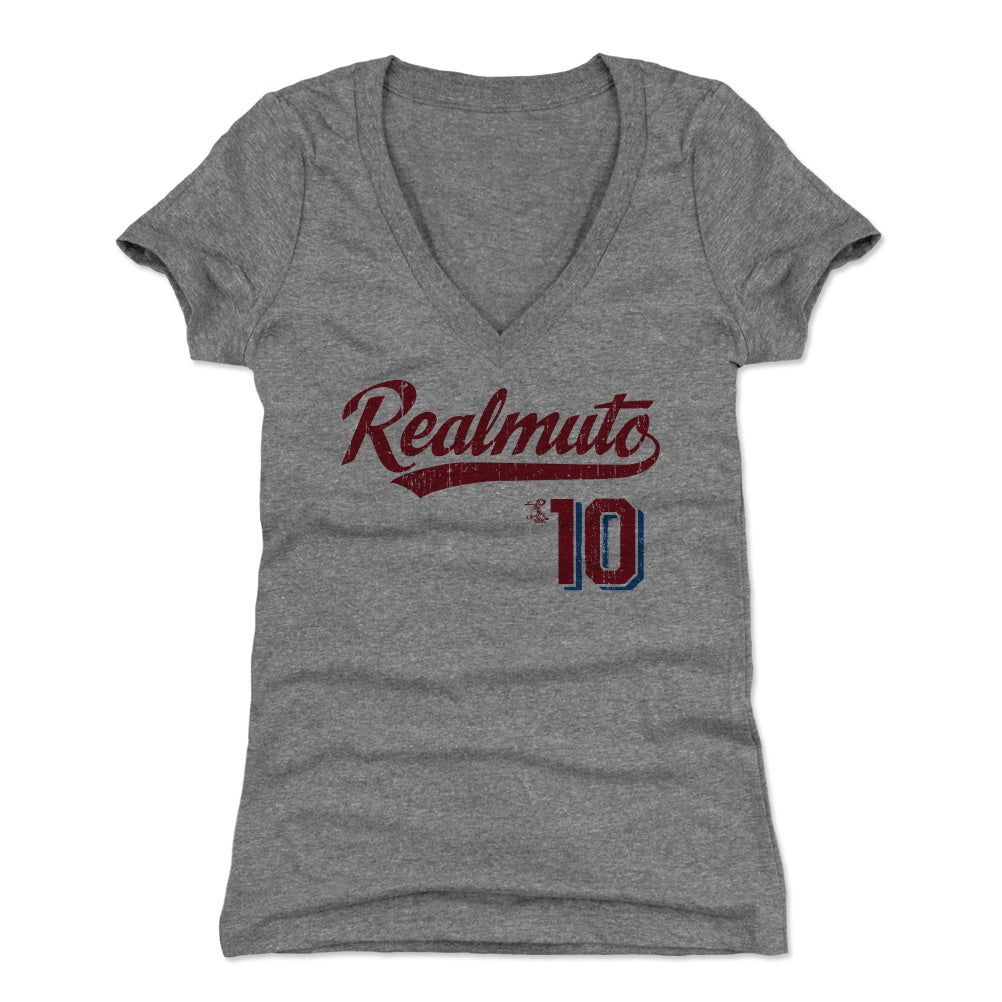  Womens J.T. Realmuto - Real Smart Women Graphic - Apparel -  V-Neck T-Shirt : Clothing, Shoes & Jewelry