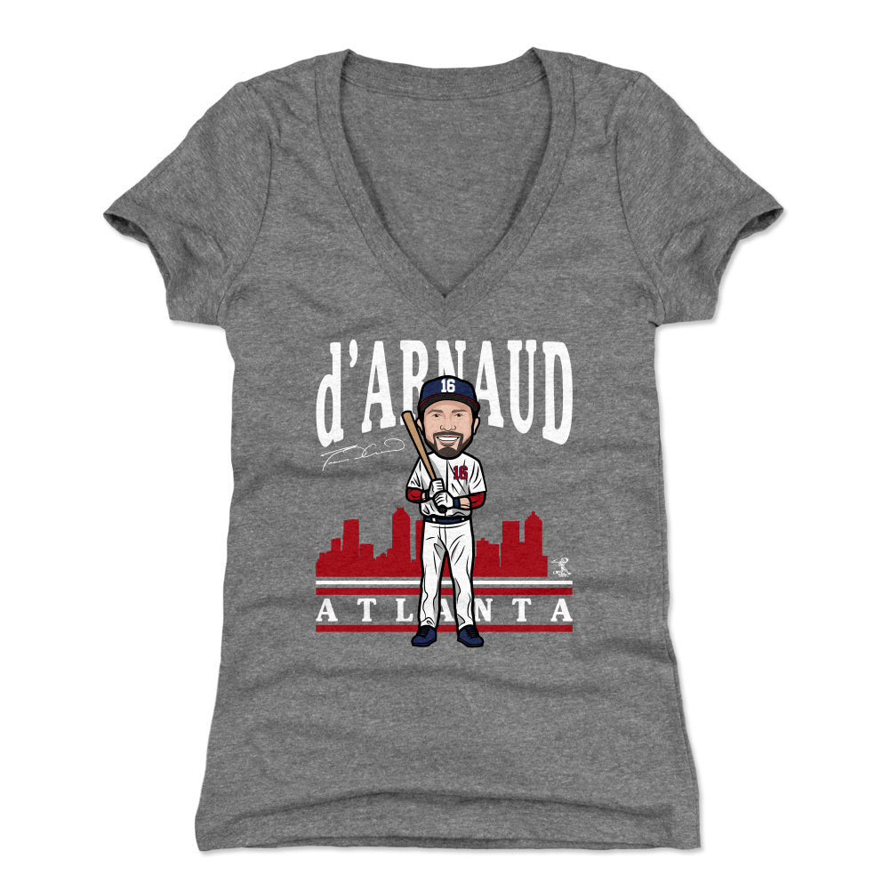 Travis d'Arnaud Women's T-Shirt - White - Atlanta | 500 Level Major League Baseball Players Association (MLBPA)