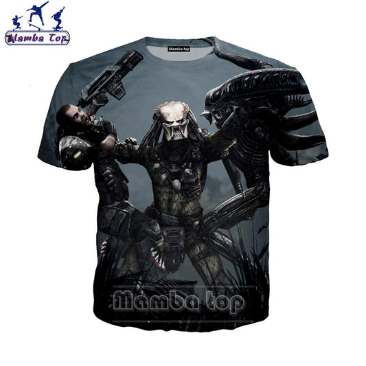 Mamba Top Movie The Predator T Shirt Men 2021 3D Print Alien Killer Man Tees Soldier Kaiju Women Tshirt Holiday Youth Sportswear