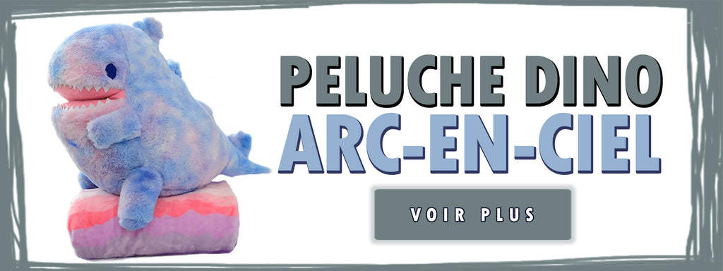 peluche dinosaure arc-en-ciel