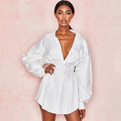 deep v shirt dress