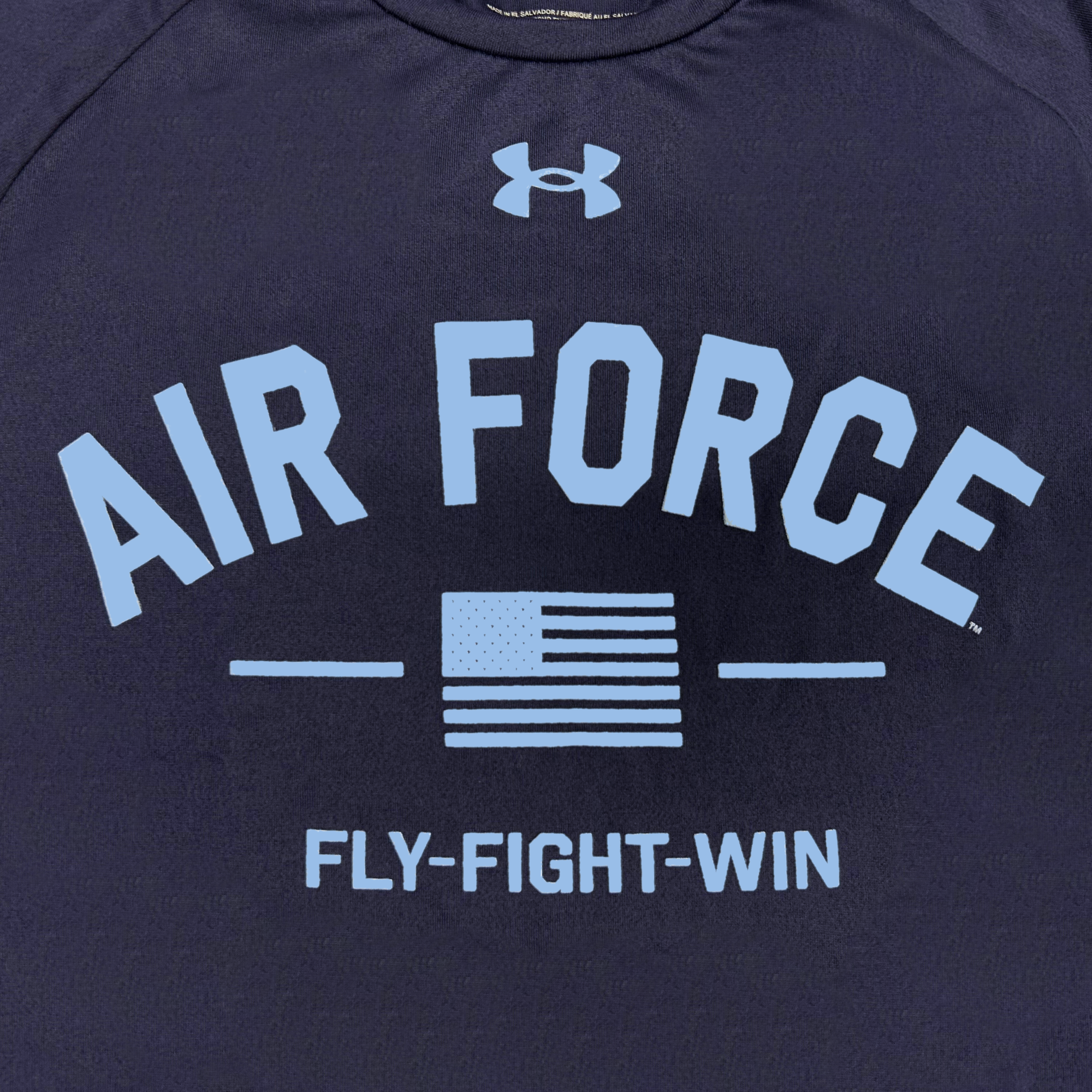 Poder Gorrión Profecía Air Force Under Armour Fly Fight Win Tech T-Shirt (Navy)