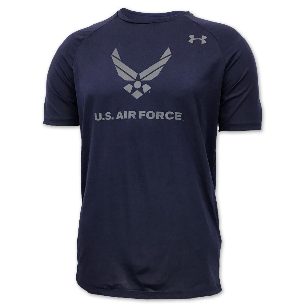 U.S. Force T-Shirts: Air Force Under Armour Fly Fight Win Tech T-Shirt in Navy