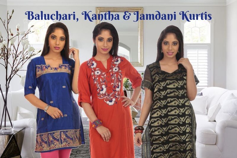 Buy Jamdani Saree Kurti | Ladies Fashion Hub