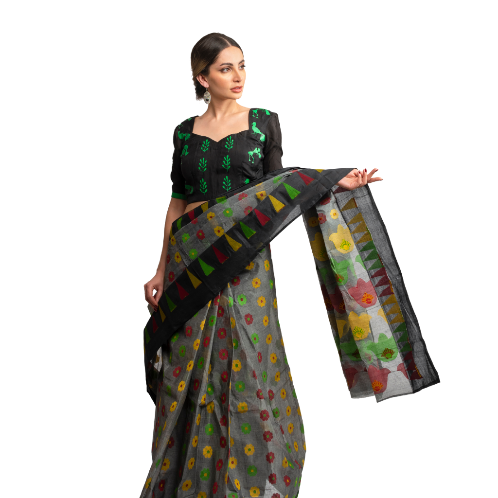 Hand Painted Warli Art Munga Tussar Silk Saree | Hastkala Apparels