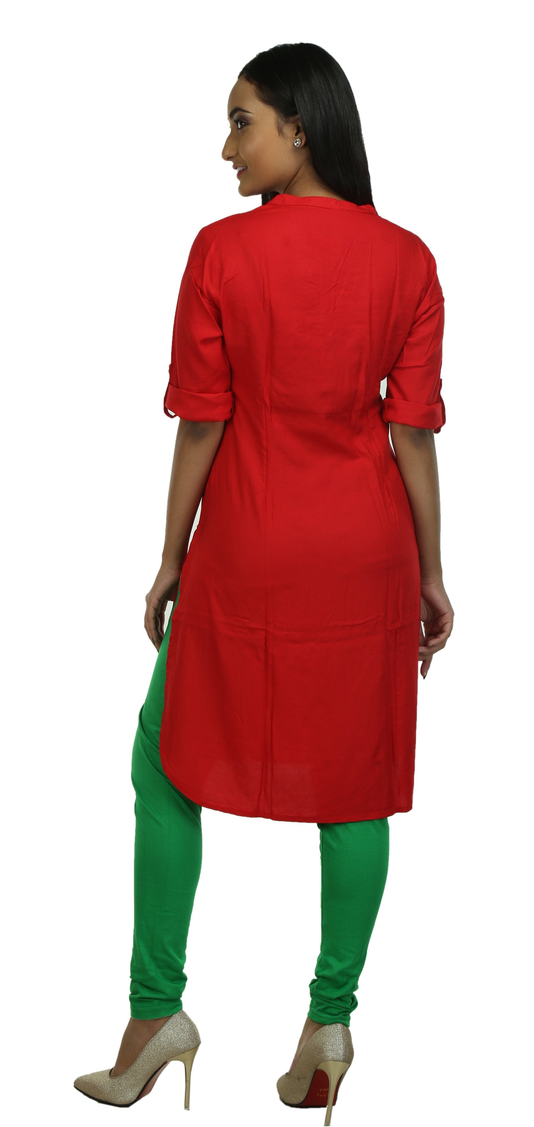 Georgette Red Embellished Kurti | Indian Kurtis and Tunics – Ria Fashions