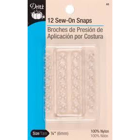 Dritz Sew-On Snaps, 36 Sets, Assorted Sizes, Nickel