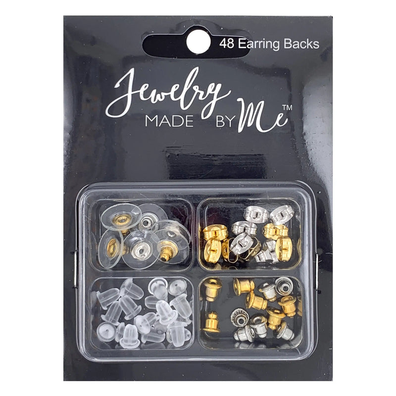 Earring Stoppers, 20pc Clear Earring Nuts-F1516-20pc