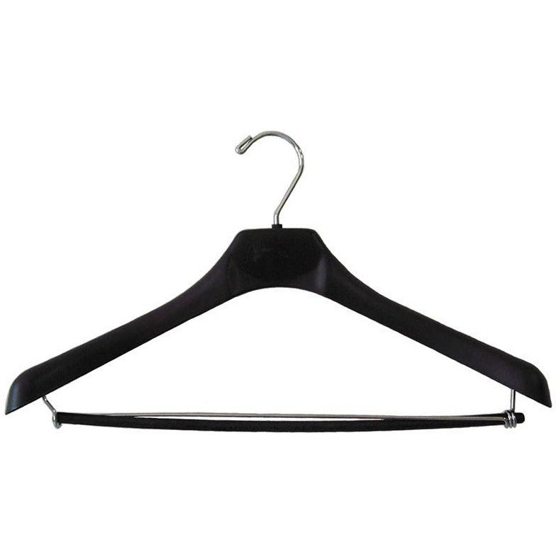 6 suit hangers for jacket and suit in ash wood - brushed black color,  colonel collar (width 45 cm-shoulder 5 cm) 