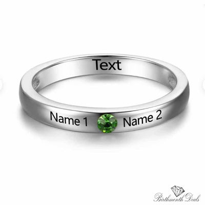 Personalized Sterling Silver Engravable Ring - Birthmonth Deals