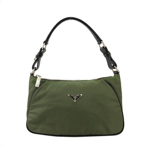 PRADA Triangle logo Nylon Shoulder bag Hobobag Olive green Vintage 2ps –  VintageShop solo